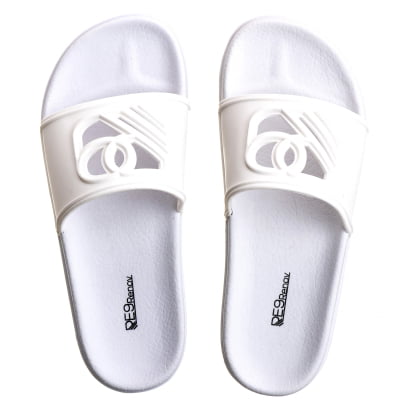 Chinelo Slide Sandália Renov Logo Gravado Vazado Branco Unissex